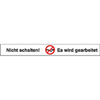 Verbots-Kombistreifen auf Bogen Nicht schalten! Es wird gearbeitet