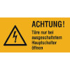 Warn-Zusatzschilder auf Bogen Achtung! T�re nur bei ausgeschaltetem