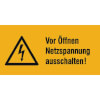 Warn-Kombischilder auf Bogen Vor �ffnen Netzspannung ausschalten