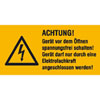 Warn-Kombischilder auf Bogen Achtung! Ger�t vor dem �ffnen spannungsfrei schal-