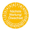 Pr�fplaketten - N�chste Wartung/�lwechsel in Jahresfarbe