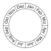 Monatsgrundplakette Januar - Dezember