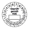 Pr�fplaketten - Gepr�ft gem�� VDE wei�/schwarz