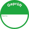 Qualit�tskennzeichnungsetiketten Text: Gepr�ft