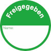 Qualit�tskennzeichnungsetiketten Text: Freigegeben