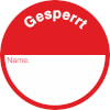 Qualit�tskennzeichnungsetiketten Text: Gesperrt