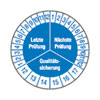 Pr�fplaketten - Qualit�tssicherung blau/wei�