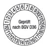 Pr�fplaketten, Gepr�ft nach BGV D36