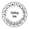 Pr�fplaketten - G�ltig bis wei�/schwarz