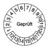 Pr�fplaketten - Gepr�ft wei�/schwarz