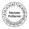 Pr�fplaketten - N�chster Pr�ftermin wei�/schwarz