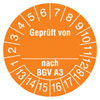Pr�fplakette Gepr�ft von_ nach BGV A3 13