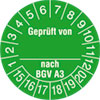 Pr�fplakette Gepr�ft von_ nach BGV A3 15