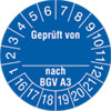 Pr�fplakette Gepr�ft von_ nach BGV A3 16