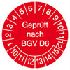Pr�fplaketten - Gepr�ft nach BGV D6