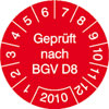 Pr�fplaketten - Gepr�ft nach BGV D8