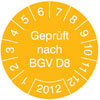 Pr�fplaketten - Gepr�ft nach BGV D8 in Jahresfarbe