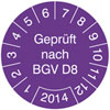 Pr�fplakette Gepr�ft nach BGV D8 2014