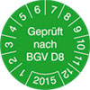 Pr�fplakette Gepr�ft nach BGV D8 2015