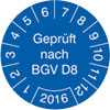 Pr�fplakette Gepr�ft nach BGV D8 2016