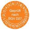 Pr�fplakette Gepr�ft nach BGV D27 13-18