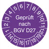 Pr�fplakette Gepr�ft nach BGV D27 14-19