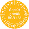 Pr�fplaketten - Gepr�ft nach BGR 133 in Jahresfarbe
