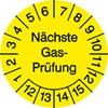 Pr�fplaketten - N�chste Gas-Pr�fung gelb/schwarz