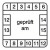 Pr�fplaketten - gepr�ft am wei�/schwarz