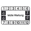Pr�fplaketten - letzte Wartung wei�/schwarz