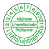 Pr�fplaketten - N�chster Umweltschutz-Pr�ftermin gr�n/wei�