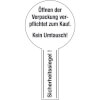 Sicherheitssiegel, 12 St�ck auf Bogen Text: �ffnen der Verpackung verpflichtet zum Kauf.