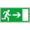 Minisymbole f�r Flucht/Rettungspl�ne auf Bogen Rettungsweg rechts (01) oder links (02)