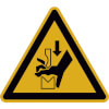 Warnschild Warning: Hand crushing between press brake tool