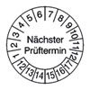 Pr�fplaketten - N�chster Pr�ftermin wei�/schwarz