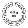 Pr�fplaketten - G�ltig bis wei�/schwarz