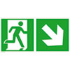 Rettungsschilder nachleuchtend Rettungsweg rechts abw�rts