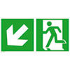 Rettungsschilder nachleuchtend Rettungsweg links abw�rts