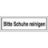 Hinweisschild zur Betriebskennzeichnung Bitte Schuhe reinigen