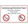 Hinweisschild f�r feuer- und explosionsgef�hrdete Stoffe Explosionsgef�hrdeter Raum