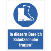 Gebots-Kombischilder In diesem Bereich Schutzschuhe tragen!