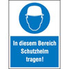 Gebots-Kombischilder In diesem Bereich Schutzhelm tragen!
