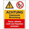 Warn- Verbots- Kombischild Achtung Elektrische Einrichtung