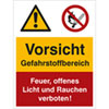 Warn- Verbots- Kombischild Vorsicht Gefahrstoffbereich