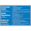 Hinweisschilder 5 Sicherheitsregeln, dreisprachig (D / GB / F)