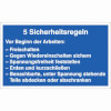 Hinweisschilder 5 Sicherheitsregeln
