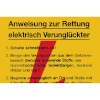 Sicherheitsaushang Anweisung zur Rettung elektrisch Verungl�ckter