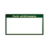 Grundplatte f�r Flucht- und Rettungspl�ne Grundplatte wei�, gr�n umrandet