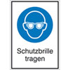 Gebots-Kombischild, Schutzbrille tragen,