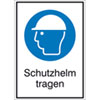 Gebots-Kombischild, Schutzhelm tragen,